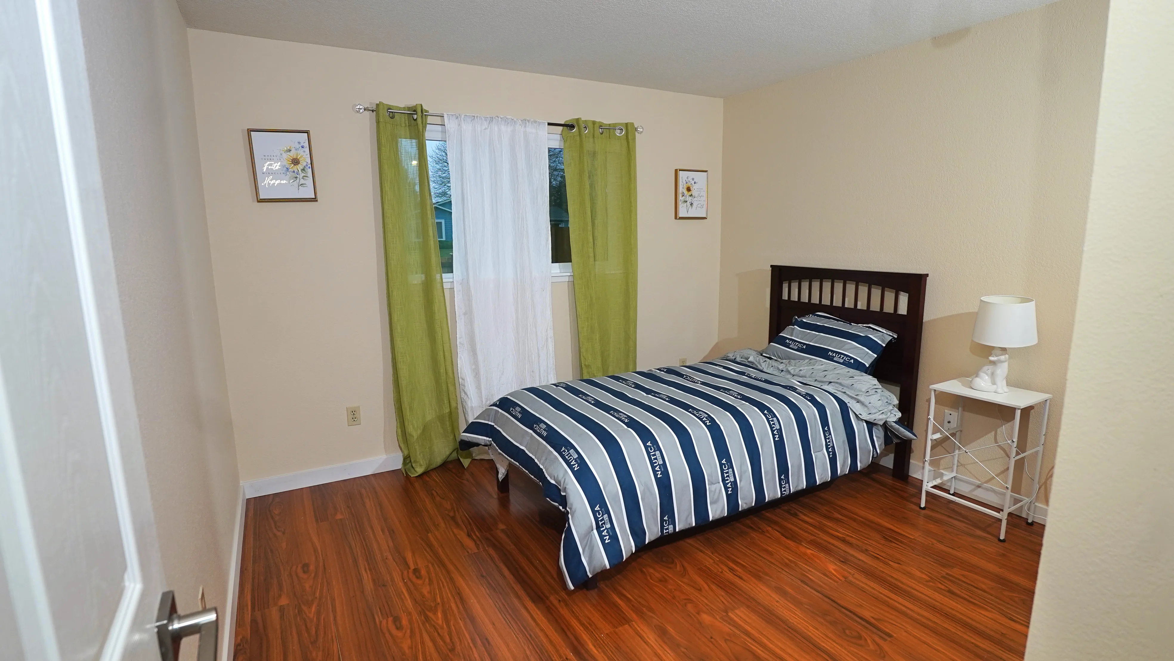 Spacious bedroom with natural light