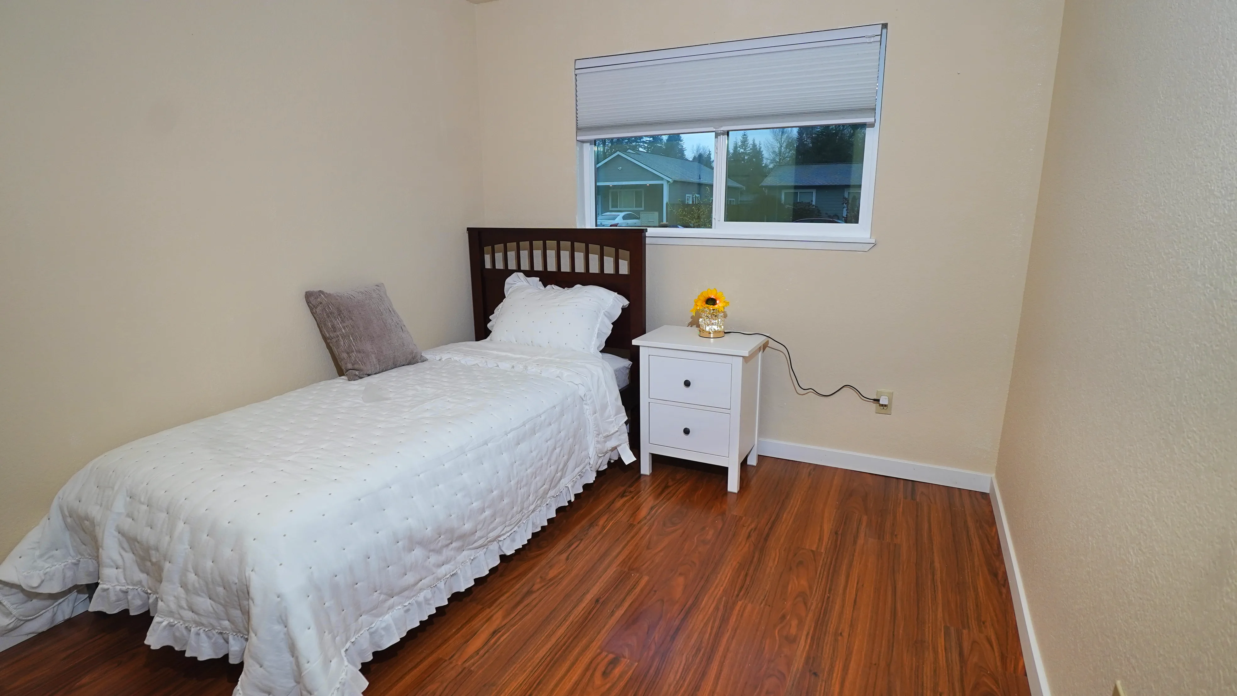 Bright bedroom with window view